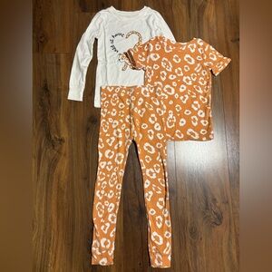 Old Navy Toddler Girls 3 Piece Snug Fit Pajama Set - Animal Print 5t